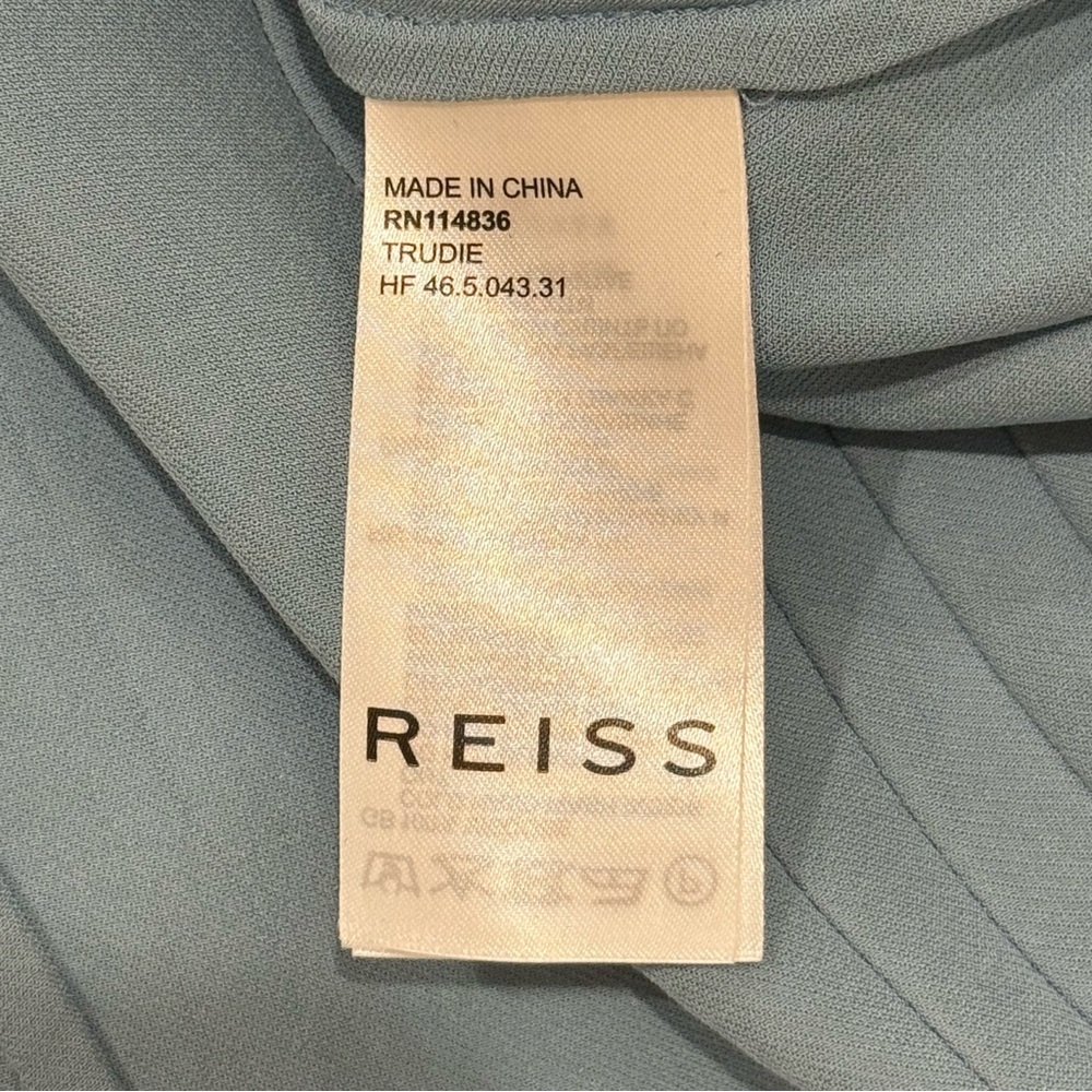 Reiss Pale Blue Sleeveless Tie-Neck Blouse - Picture 11 of 12